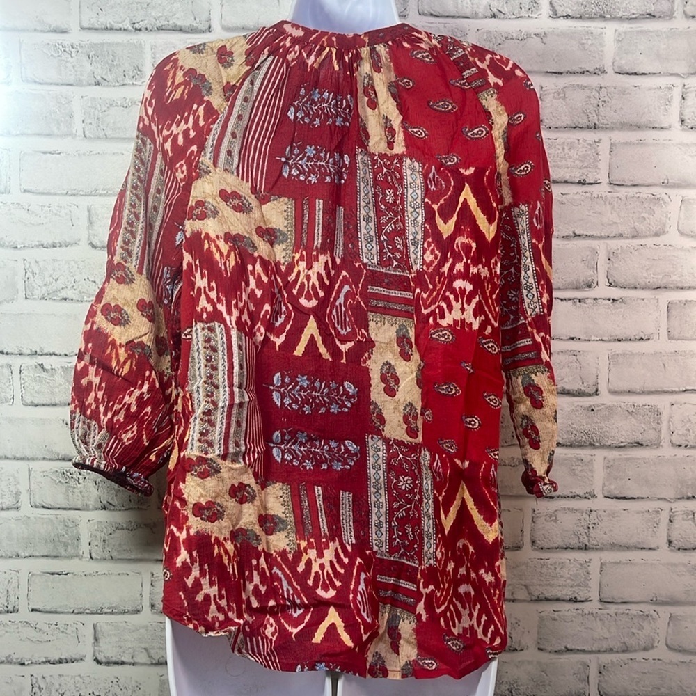 Chaps Multicolored Boho Blouse Small - Picture 4 of 11